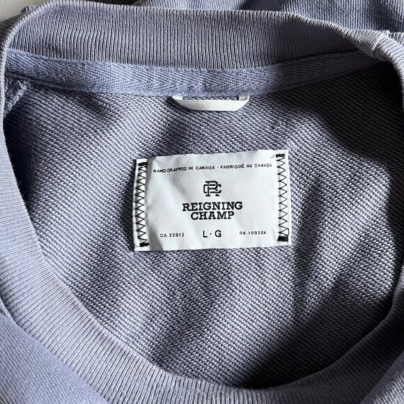 Reigning Champ Pima Cotton Crewneck Sweatshirt - Men's Size L - Purple - Picture 4 of 7
